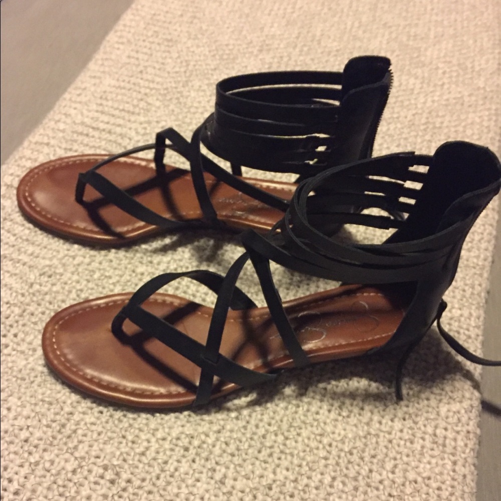 Jessica Simpson black gladiator sandals